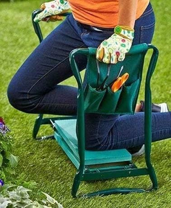เก้าอี้พับได้สำหรับทำสวนแบบพกพา พร้อมเบาะรองนั่ง EVA และกระเป๋าใส่เครื่องมือ สำหรับทำสวน ทำงานในสวนกลางแจ้ง - Product Image 6