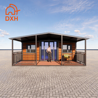 Maison conteneur modulaire de luxe sur mesure de 20 pieds, construction en acier extensible, avec panneaux sandwich et balcon, pour villa