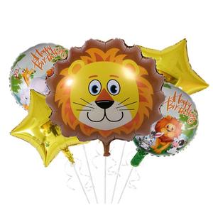 5 Pezzi Palloncini in Foil a Forma di Testa di Animale, Decorazioni per Feste di Compleanno, Palloncini Cartoon per Elio - Product Image 3