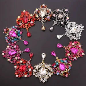 Jinyuan Jewelry – broches de broche en forme de goutte d'eau en cristal de haute qualité pour femmes ou mariage en argent/or/or Rose - Product Image 5