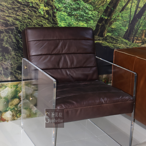 Offre Spéciale foshan usine vintage en <span class=keywords><strong>cuir</strong></span> véritable canapé chaise hôtel <span class=keywords><strong>club</strong></span> salon chaise longue meubles de maison <span class=keywords><strong>fauteuil</strong></span> acrylique - Product Image 2