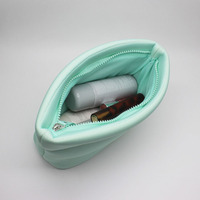 Pochette cosmétique gonflable en néoprène, pochette à bulles de plongée, étanche, portable, pochette de beauté zippée, accessoire de voyage souple pour femmes