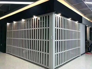 Porta scorrevole pieghevole in PvC trasparente per negozio, porta pieghevole <span class=keywords><strong>a</strong></span> fisarmonica in Pvc, chiara sicurezza persiane - Product Image 6