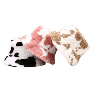 Sombreros de Pescador con Estampado de Vaca, de Piel Sintética, para Invierno, Estilo Vintage, a la Moda, para Mantener el Calor al Aire Libre - Product Image 3