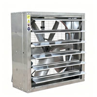 Ventilateur d'extraction à pression négative en acier inoxydable à haut débit, à économie d'énergie, avec obturateur électrique automatique, pour élevages avicoles, serres et laiteries