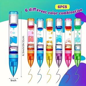 1 stylo à bulles liquides de haute qualité, rétractable, largeur d'écriture 0,5 mm, stylo anti-stress pour usage quotidien - Product Image 1