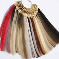 46 pièces, 20cm, nouveaux anneaux de couleur de cheveux humains, montres pour Extensions de cheveux humains, outils de Salon, teinture des cheveux, échantillon de tableau