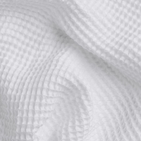Peignoir Gaufré en Coton 100% Personnalisé avec Logo, Col Châle, Unisexe Hommes et Femmes, Blanc, Robe de Bain pour Hôtel