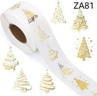 Set di Adesivi Natalizi Personalizzati con Stampa di Cartoni Animati Carini, Etichette Decorative in Carta Sintetica per Confezioni