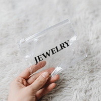 Petit emballage de bijoux personnalisé sac en plastique zippé sac à fermeture éclair mignon mat pour boucle d'oreille logo réutilisable mini pochette à zip-lock en PVC
