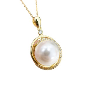WENCHI S925 <b>Silver</b> Pendant Empty Holder DIY Fashion <b>Necklace</b> with 11-12mm Bead 10585 <b>Diamond</b> Accessories China - Product Image 5