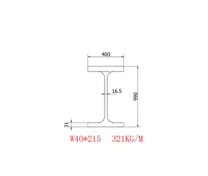 H-BEAM (ASTM A6/ a6m-12) w40x215 Spezifikation 990*400*16.5*31 Material a36/a572/a992 Seen- und Landtransportzeit