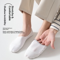 6238 Chaussettes courtes en maille pour hommes, printemps-été, en soie glacée et coton, absorbant la transpiration, respirantes, chaussettes de sport invisibles pour homme