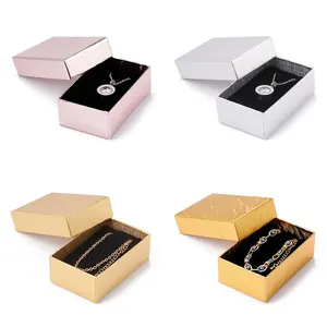定制标志刚性盒豪华批发可回收价格珠宝纸板盖和底座包装礼品盒带泡沫插入