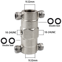 Qihong – Buse de pulvérisation haute pression en laiton 200 bars, double orifice, raccord à jet direct, buse de brumisation 180°, filetage 9,52 mm, pour jardinage