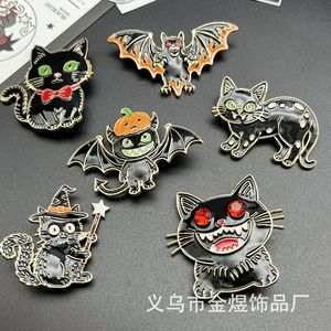 Animal Brooch Zinc Alloy Halloween Cat Bat Pumpkin <b>Skull</b> Badge For Clothing <b>Bag</b> Decoration Party Unisex - Product Image 1