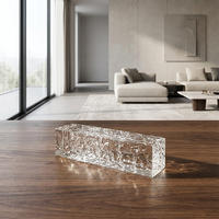Bloc de verre décoratif de luxe en cristal perforé effet écorce d'orange, briquette de verre thermofusible pour la décoration des murs rideaux des hôtels et salons