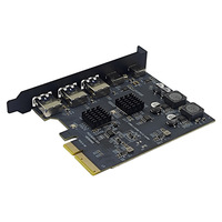 Carte d'extension USB3.2 GEN2 10Gbps PCI-E 4X vers TYPE-C avec adaptateur 5 ports et puce ASM3142 pour le statut des produits d'occasion de bureau