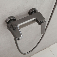 Robinet de salle de bains mural à trou unique, design moderne, style européen, meilleure vente, salle de bains, robinets gris mat, robinets mélangeurs, robinets de douche