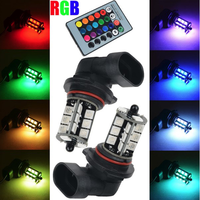 Feux antibrouillard LED RGB Liwiny Auto Car 3030 27SMD, puce LED, corps en aluminium, 12V - Adaptation universelle, télécommande, sept options de couleurs