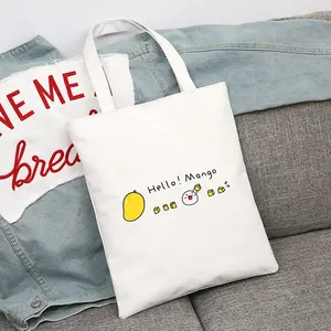 Sac à provisions fourre-tout réutilisable personnalisé sac en toile écologique recyclée avec impression de dessins animés