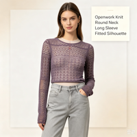Pull en maille décontracté à manches longues Marla Custom Pointelle de haute qualité couleur menthe OEM & ODM pour le printemps