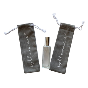 Bolsa de almacenamiento de delineador de labios reciclable de algodón orgánico pequeño gris de tamaños personalizados suaves bolsas de embalaje con cordón para <span class=keywords><strong>clarinete</strong></span> - Product Image 3