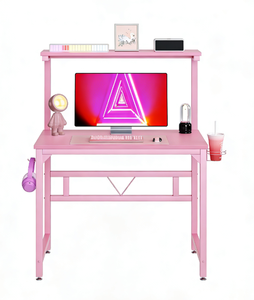 โต๊ะเล่นเกม <span class=keywords><strong>2</strong></span> ชั้น สไตล์สีชมพู พร้อมชั้นวางของ - Product Image 3