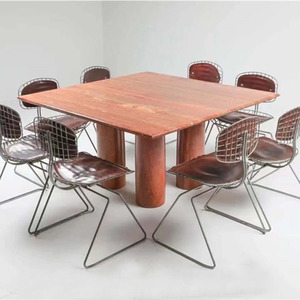 <span class=keywords><strong>Tavolo</strong></span> da Caffè e da Pranzo in Pietra Naturale di Lusso in Travertino <span class=keywords><strong>Rosso</strong></span>, Forma Personalizzabile in Granito e <span class=keywords><strong>Marmo</strong></span> per Soggiorno - Product Image 4