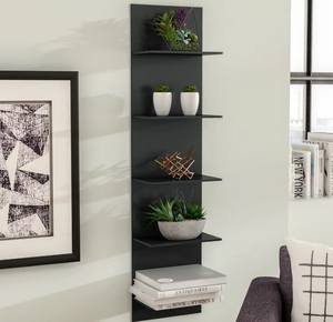 Grand décor d'affichage en <span class=keywords><strong>bois</strong></span> noir personnalisé écologique étagère de <span class=keywords><strong>planche</strong></span> brute flottante étagère à livres murale - Product Image 1