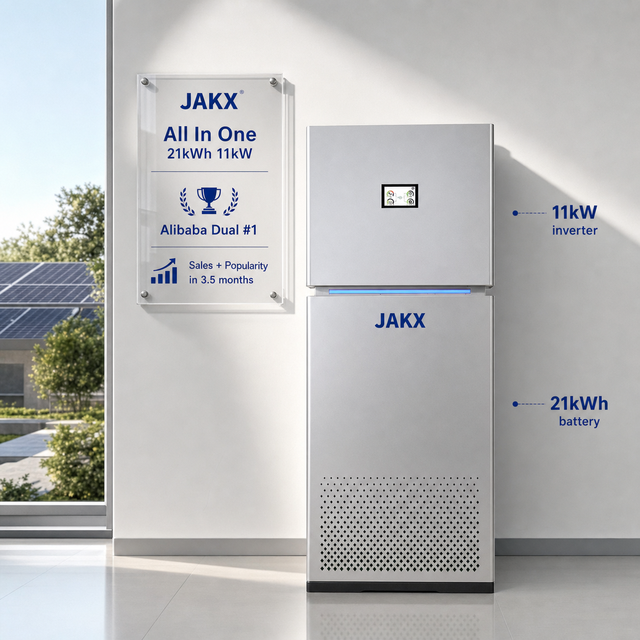 JAKX Residential Solar Storage 11kW Hybrid Inverter With Battery 21kWh DC Coupled Solar Storage Peak Shaving Time of Use OEM