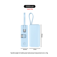 Batterie externe Type-C 5000 mAh portable 22,5 W, mini chargeur rechargeable, alimentation mobile, mini batterie externe