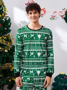 Pyjamas d'<span class=keywords><strong>hiver</strong></span> personnalisés pour la famille, style Noël, légers, à manches longues, pour hommes - Product Image 5
