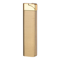 Encendedor de Cigarrillos Ultra Delgado de Acero, Moderno y Ecológico, Tipo Jet, Resistente al Viento, Recargable con Butano, Diseño Largo y Personalizado