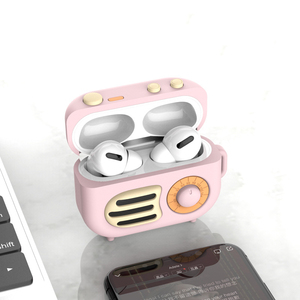 เคสหูฟังซิลิโคนลายการ์ตูนสุดหรู,ฝาปิดวิทยุแนวเรโทรพร้อมพวงกุญแจสำหรับ Airpod - Product Image 5