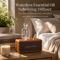 Diffuseur d'huiles essentielles sans eau avec éclairage LED, alimenté par batterie, pour la maison, décoration de chambre, plateau en verre personnalisé, vente en gros d'usine