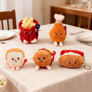 Ept bán buôn dễ thương Mini Hamburger búp bê sang trọng nhỏ nhồi bông sang trọng Đồ chơi búp bê túi sang trọng Keychains đồ chơi cho trẻ em - Product Image 1