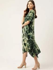 ชุดเดรสผ้าฝ้ายย้อมสีแบบไท-ได รุ่น Emerald Breeze ความยาวระดับเข่า สไตล์โบฮีเมียน ลำลอง สวยสง่าแบบง่ายๆ ราคาขายส่ง - Product Image 3