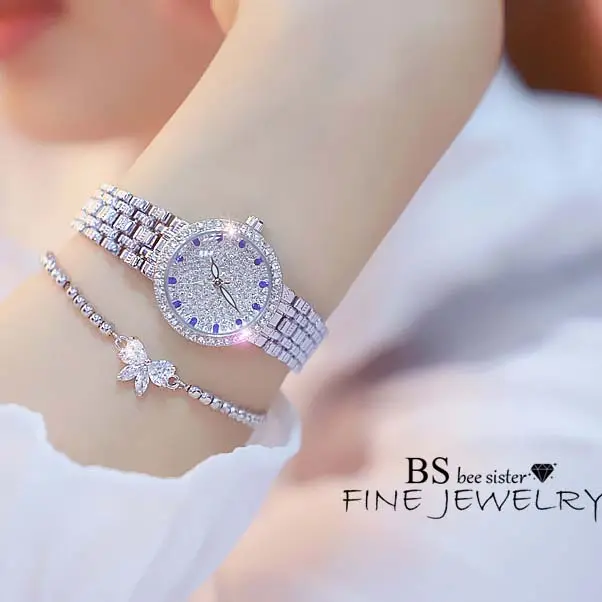 Icy dbs Bee — montre à Quartz en pierre bleue pour femmes, Top marque, bijoux scintillants, cadeau