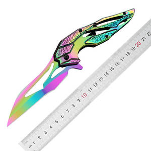 Couteau pliant à lame fixe en acier inoxydable 3Cr13 fourni par le fabricant, manche en alliage d'aluminium, longueur totale de 18 cm, couteau de combat - Product Image 3