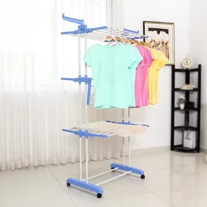 Folding Laundry Drying Rack 4 Tier Clothes Houses Rack With 2 Side Wings Clothes Drying Rack 73*13.5*22.5CM