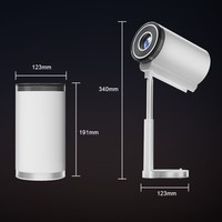 Projecteur portable TS-7 avec support rétractable, Android 1080P, batterie intégrée (4-5 heures), 200 lumens ANSI pour une utilisation à domicile et en extérieur