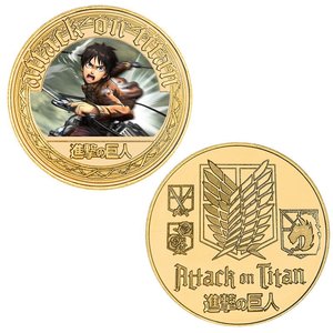 เหรียญที่ระลึก ลีวายส์ เอเรน และมิคาสะ รุ่นพิมพ์สีลายอนิเมะ เหรียญหล่อเหล็กธีมอนิเมะ บรรจุในกล่องของขวัญแบบแยกชิ้น - Product Image 6