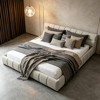 Lit en métal et tissu moderne, rembourré, avec rangement, en bois, pour chambre à coucher, mobilier de maison économique, vente en gros, durée de vie 3-5 ans