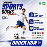 Chaussettes de football personnalisées antidérapantes avec logo tricoté et bande adhésive pour adultes – Vente en gros