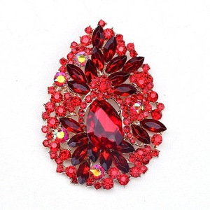 Spilla di strass di lusso Vintage da donna con gocce d'acqua gioielli di strass per festa di nozze spille per banchetto corpetto - Product Image 5