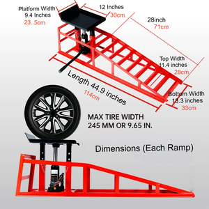Herramientas para Auto, <span class=keywords><strong>Rampa</strong></span> Hidráulica de 2T-3T para Levantar Autos, Paquete de 2 Rampas Portátiles para Estacionamiento y Cuidado del Vehículo - Product Image 4