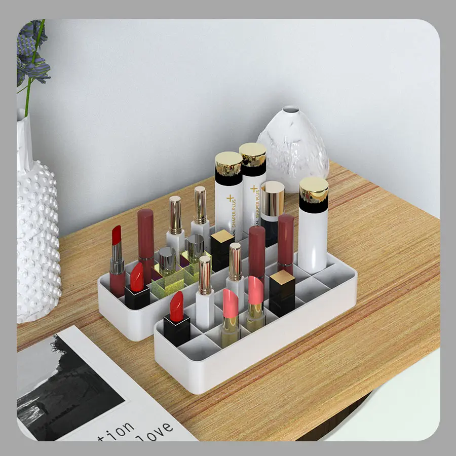 Good Selling Make up Desk Kit Private Label Plastic Storage Boxes Separate Box Desktop Organizer Makeup Box