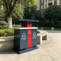 Poubelle extérieure double compartiment en acier inoxydable de haute qualité pour la classification des déchets résidentiels