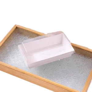 定制方形面包热狗食品储存一次性瑞士卷蛋糕盒带透明塑料盖夹层包装盒